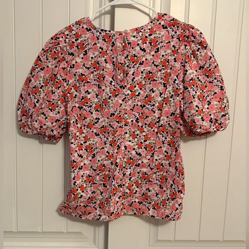 Tommy Hilfiger Ditzy Floral Puff Sleeve Top size Small
